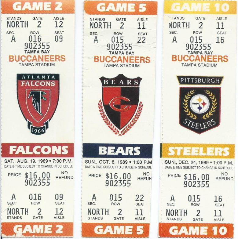 Tampa Bay Buccaneers 1980s Lot of UNUSED ticket Collection 1986 1987 1988 1989 | eBay